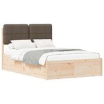 vidaXL Cadre de lit avec tête de lit rembourrée Taupe 120 x 190 cm
