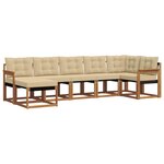 vidaXL Ensemble de canapés d'extérieur 7 Pièces Naturel et Beige