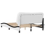 vidaXL Cadre de lit avec lumières LED blanc noir 140x200 cm similicuir