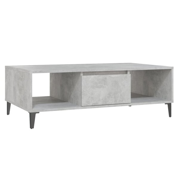 vidaXL Table basse gris béton 103 5x60x35 cm bois d'ingénierie