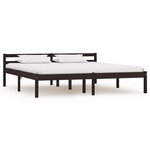 vidaXL Cadre de lit Marron foncé Bois de pin massif 180x200 cm