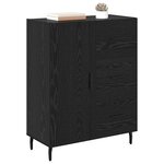 vidaXL Buffet Chêne noir 69 5 x 34 x 90 cm Bois d'ingénierie et fer