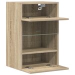 vidaXL Meubles muraux avec lumières LED pour TV 2 Pièces chêne sonoma 40x30x60 5 cm