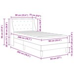 vidaXL Cadre de lit avec matelas Vert foncé 90 x 200 cm Velours