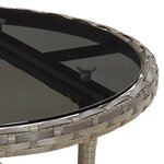 vidaXL Ensemble à manger de jardin et coussins 3 Pièces gris rotin verre