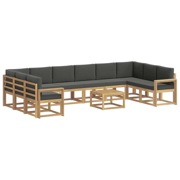 vidaXL Ensemble de canapés d'extérieur 11 Pièces Blanc et anthracite