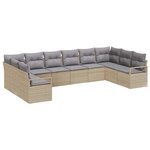 vidaXL Ensemble de canapé de jardin 10 Pièces Beige  Gris clair