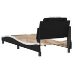 vidaXL Cadre de lit Viana sans matelas noir et blanc 90x190 cm similicuir