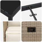 vidaXL Ensemble de Salle à Manger de Jardin de 3 Pièces avec Coussins Beige Poly Rattan