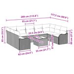 Ensemble de Canapé de Jardin 9 Pièces avec Coussins Noir Poly Rotin