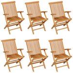 vidaXL Salon de jardin 7 Pièces Bois de teck massif
