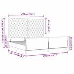 Cadre de lit vidaXL Bleu foncé 200x200 cm Velours