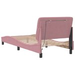 vidaXL Cadre de lit avec lumières LED rose 80x200 cm velours
