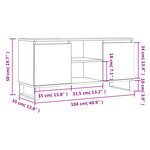vidaXL Meuble TV chêne fumé 104x35x50 cm bois d'ingénierie