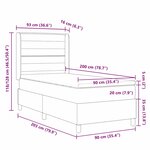 vidaXL Lit à ressort LED avec matelas Crème 90 x 200 cm tissu