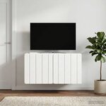 vidaXL Meuble TV mural 59 5 x 41 x 30 cm Blanc brillant