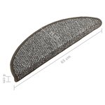 vidaXL Tapis de marches d'escalier 15 Pièces Anthracite 65x21x4 cm