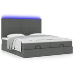 VidaXL Cadre de lit ottoman avec matelas gris foncé 160x200cm tissu