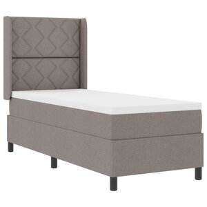 vidaXL Lit à ressort avec Matelas Taupe 80x200 cm Tissu