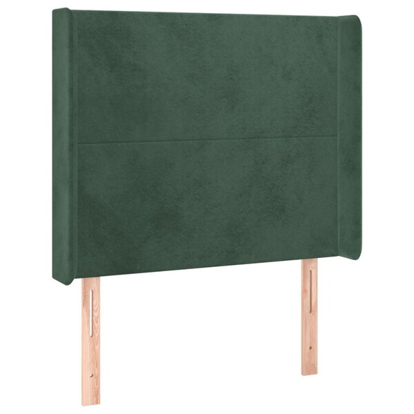 vidaXL Tête de lit avec oreilles Vert foncé 93x16x118/128 cm Velours