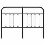 vidaXL Tête de lit de remplacement métal noir 150 cm