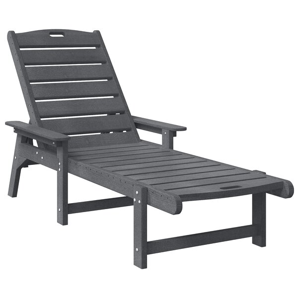 vidaXL Chaise Longue Gris Clair 53x162x98.5 cm HDPE