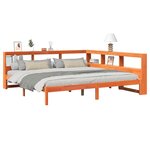 vidaXL Lit bibliothèque sans matelas cire marron 200x200 cm pin massif
