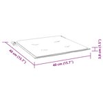 vidaXL Coussins de chaise de jardin lot de 2 40x40x4 cm tissu