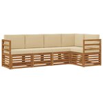vidaXL Ensemble de canapés d'extérieur 5 pc Naturel et Beige Polyester