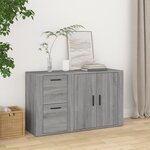 vidaXL Buffet Sonoma gris 100x33x59 5 cm Bois d'ingénierie