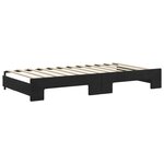 vidaXL Lit de jour avec gigogne et tiroirs sans matelas noir 100x200cm