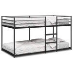 VidaXL Lit superposé sans matelas noir 90x200 cm acier