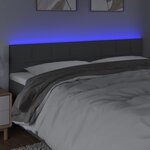 vidaXL Tête de lit à LED Gris foncé 160x5x78/88 cm Tissu