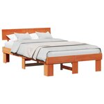 vidaXL Cadre de lit avec tête de lit Brun cire 120 x 200 cm Pin massif