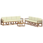 vidaXL Ensemble de canapés d'extérieur 9 pc Naturel et Crème