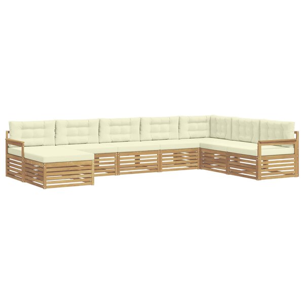 vidaXL Ensemble de canapés d'extérieur 8 pc Blanc et crème