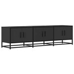 vidaXL Meuble TV noir 150x35x41 cm bois d'ingénierie et métal