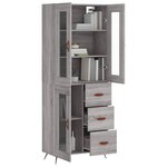 vidaXL Buffet haut Sonoma gris 69 5x34x180 cm Bois d'ingénierie