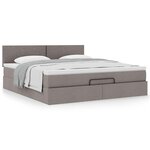 VidaXL Cadre de lit ottoman avec matelas taupe 180x200 cm tissu