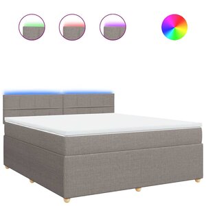 vidaXL Sommier à lattes de lit avec matelas Taupe 180x200 cm Tissu