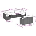 vidaXL Salon de jardin 9 Pièces avec coussins gris résine tressée