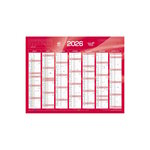 Calendrier 2026 - 14 Mois - 18 x 13.5 cm - Couleur Rouge