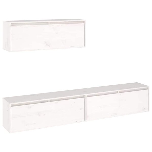 vidaXL Ensemble de meubles TV 3 Pièces blanc bois massif de pin