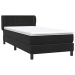 vidaXL Sommier à lattes de lit avec matelas noir 90x220 cm velours