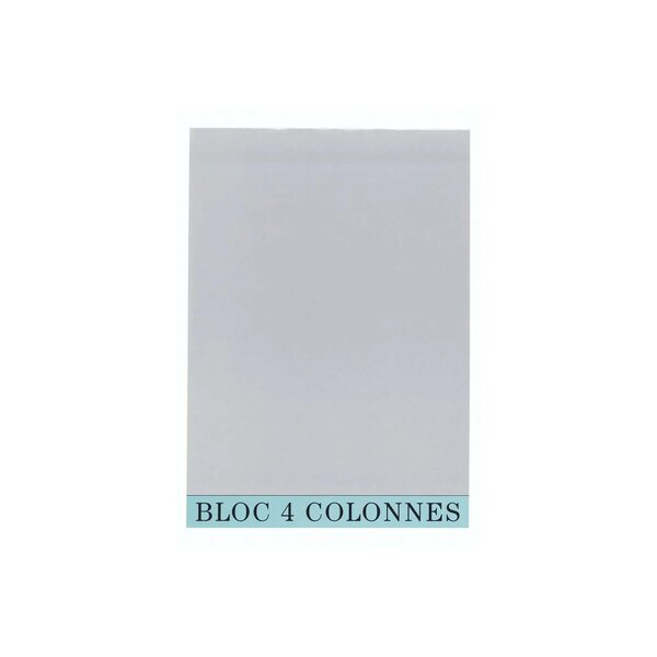 Bloc De Contrôle Comptable 29 7x21cm - 4 Colonnes - 70 Feuillets - Gris - X 5 - Exacompta