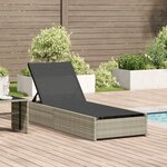 vidaXL Chaise Longue Beige 60x200x27 cm Rattan Poly