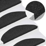 vidaXL Tapis d'escalier auto-adhésifs 30 Pièces noir 65x22 5x3 5 cm