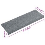 vidaXL Tapis de marches d'escalier 5 Pièces Gris 65x21x4 cm Aiguilleté