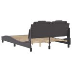 vidaXL Cadre de lit avec LED sans matelas gris 140x190 cm