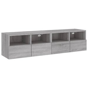 vidaXL Meubles TV muraux 2Pièces sonoma gris 60x30x30cm bois d'ingénierie